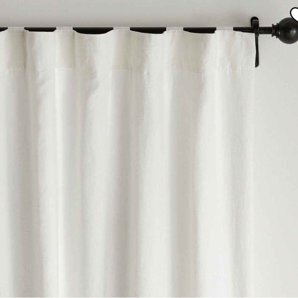NEW Pottery Barn 3 in 1 Pole Top Belgian Flax Linen Curtain With Blackout Lining - Picture 5 of 8